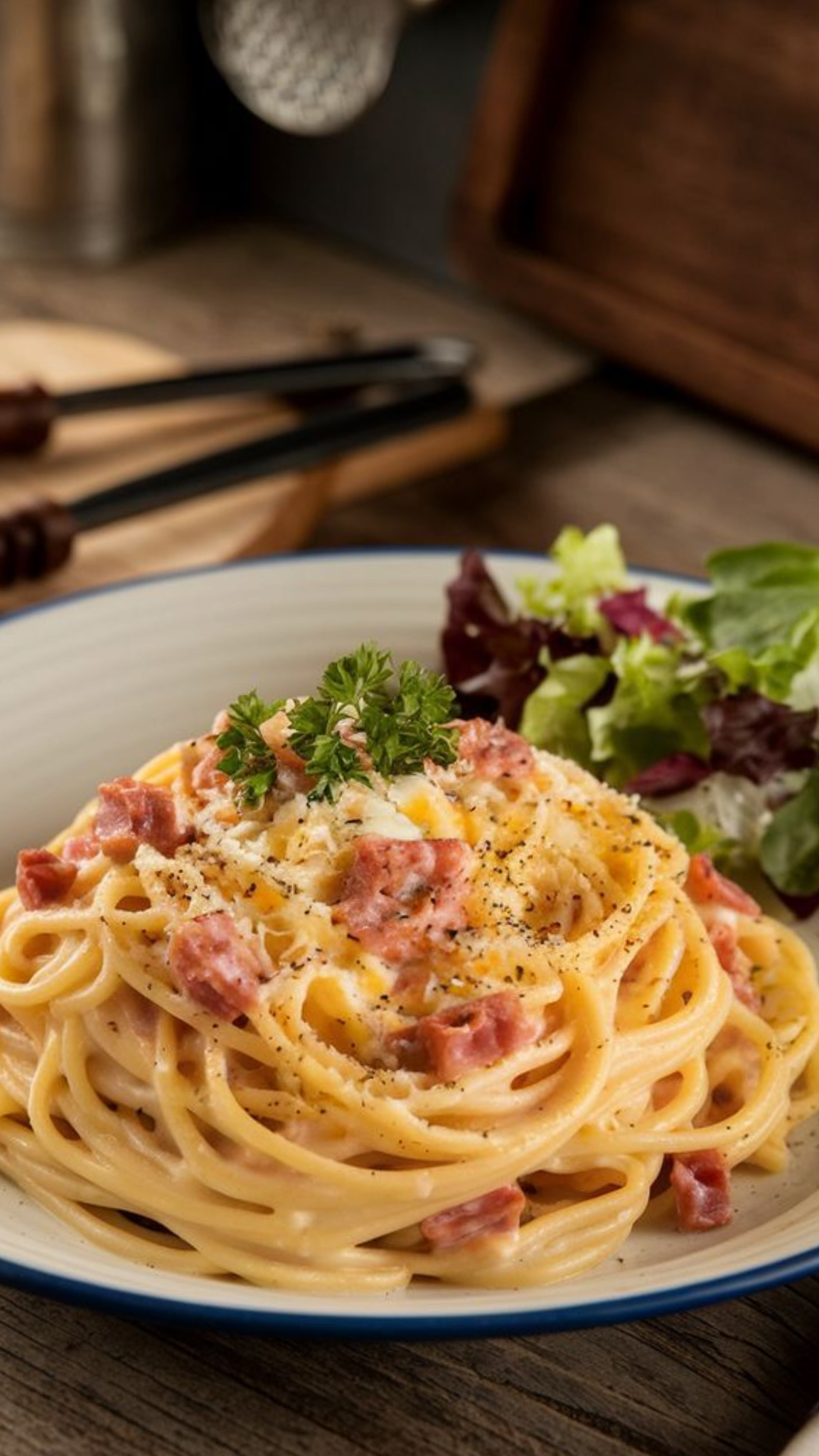 Penne carbonara